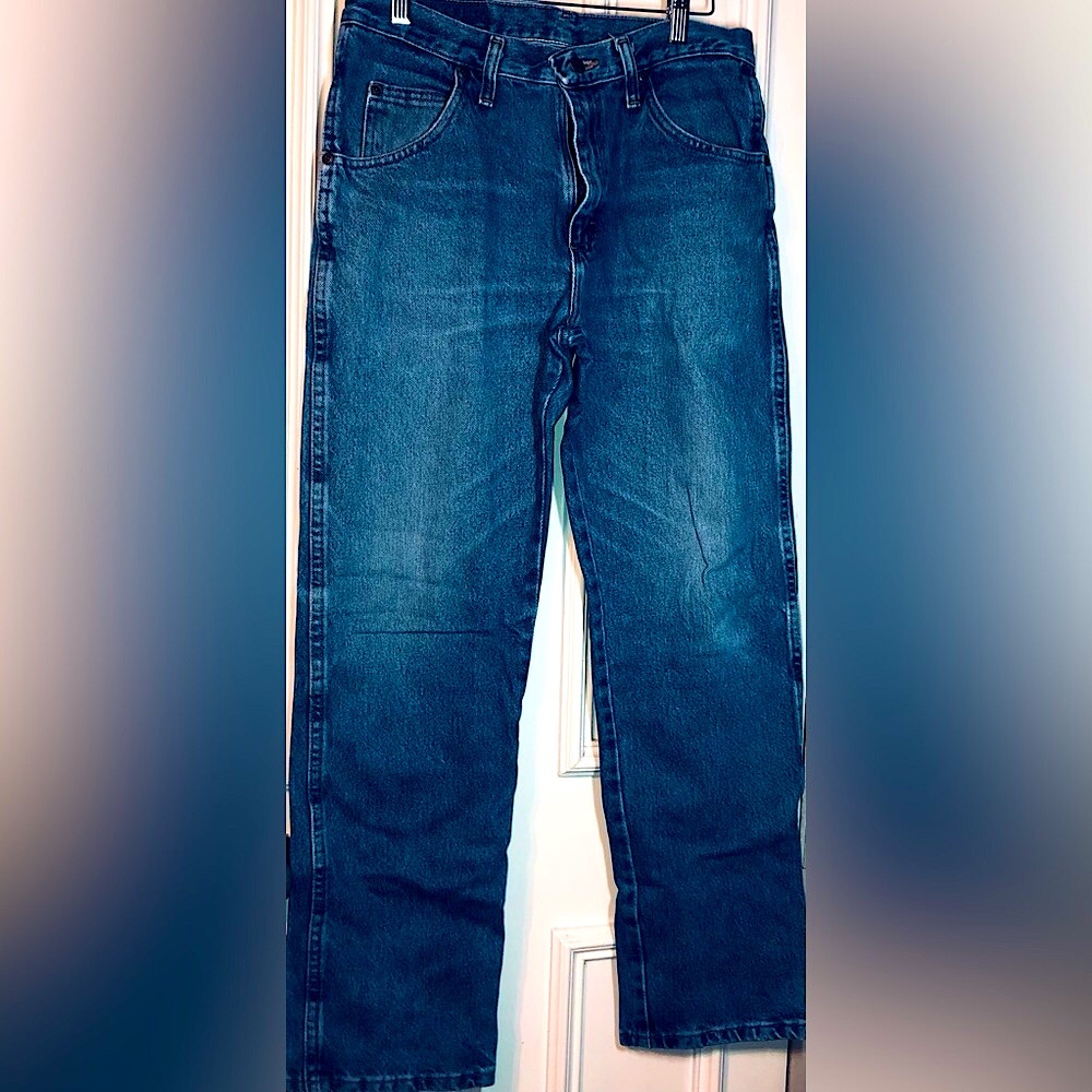 Wrangler Blue Jeans with fading cowboy western Men size 31x30